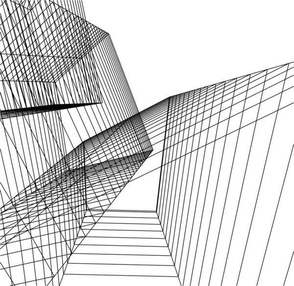 Minimale Geometrische Formen Architektonische Linien — Stockvektor