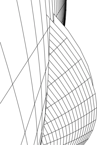 最小限の幾何学的形状建築線 — ストックベクタ