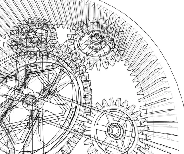 Linhas Abstratas Desenho Conceito Arte Arquitetônica Formas Geométricas Mínimas —  Vetores de Stock