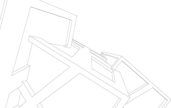 Formas Geométricas Mínimas Linhas Arquitetônicas — Vetor de Stock