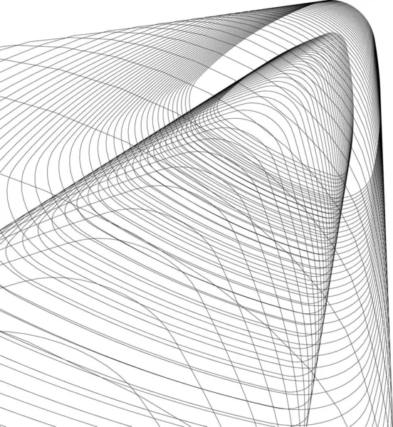 Abstrakta Teckningslinjer Arkitektonisk Konst Koncept Minimala Geometriska Former — Stock vektor