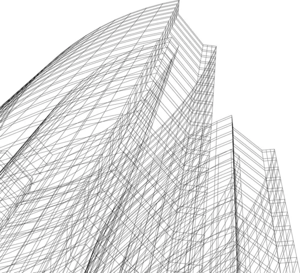 Építészet Épület Illusztráció Háttér — Stock Vector