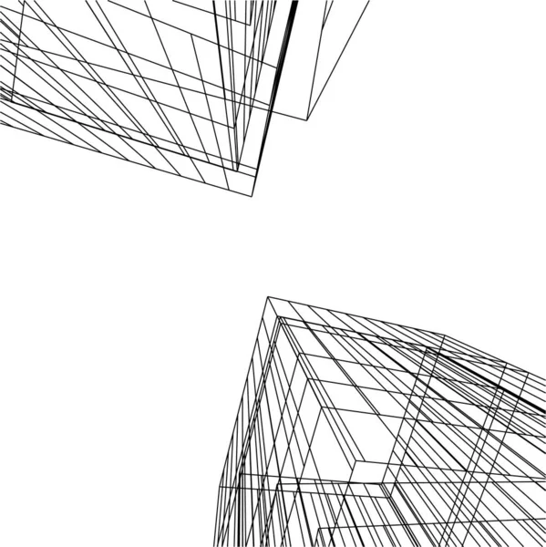 Formas Geométricas Mínimas Linhas Arquitetônicas — Vetor de Stock