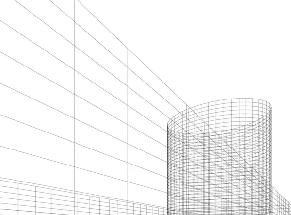 Líneas Abstractas Dibujo Concepto Arte Arquitectónico Formas Geométricas Mínimas — Archivo Imágenes Vectoriales