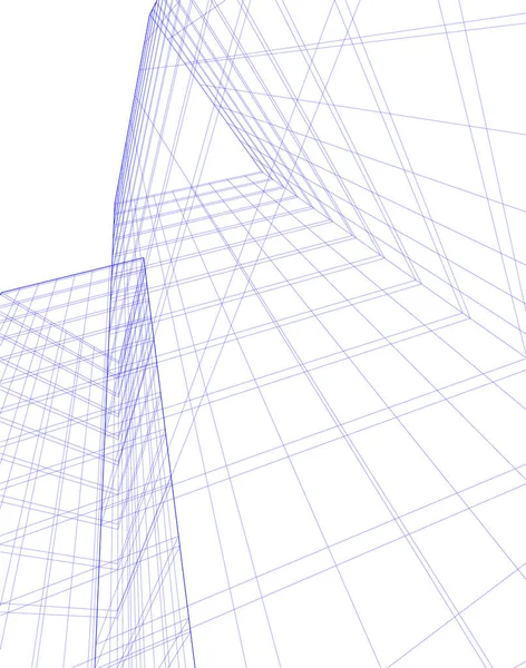 Abstrakte Zeichnungslinien Architektonischen Kunstkonzept Minimale Geometrische Formen — Stockvektor