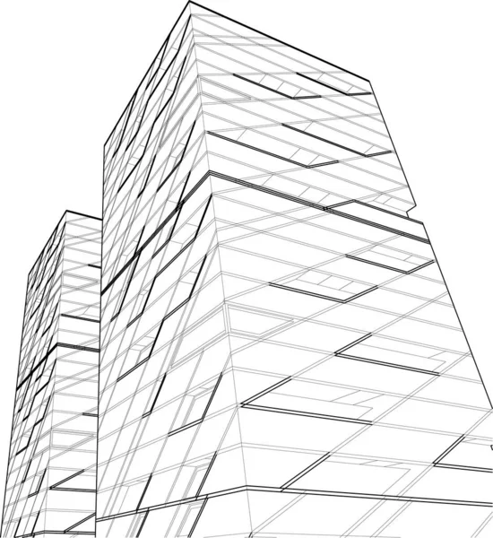 Arquitectura Edificio Ilustración Sobre Fondo — Vector de stock