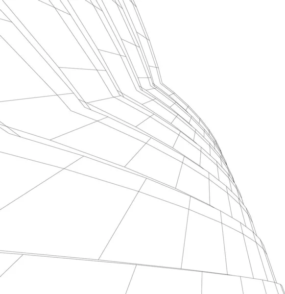 Abstrakta Teckningslinjer Arkitektonisk Konst Koncept Minimala Geometriska Former — Stock vektor