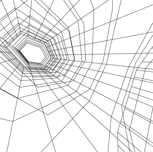 Abstrakte Zeichnungslinien Architektonischen Kunstkonzept Minimale Geometrische Formen — Stockvektor