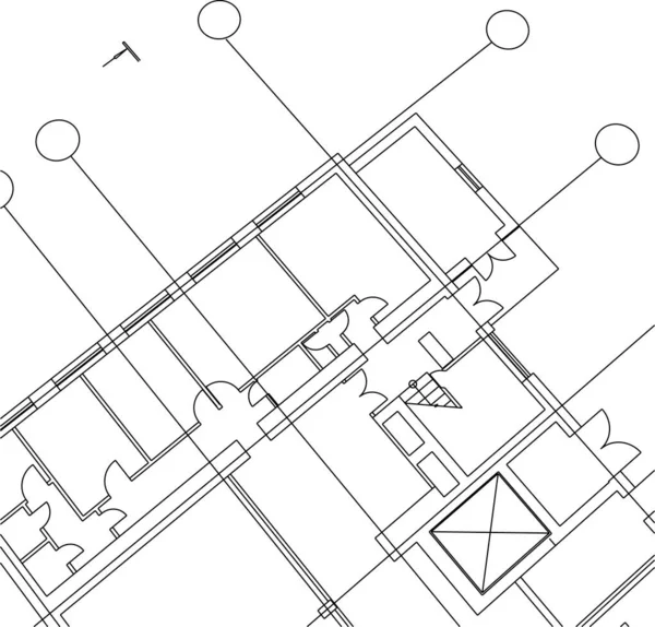 Mimari Sanat Konseptinde Soyut Çizgiler Minimum Geometrik Şekiller — Stok Vektör