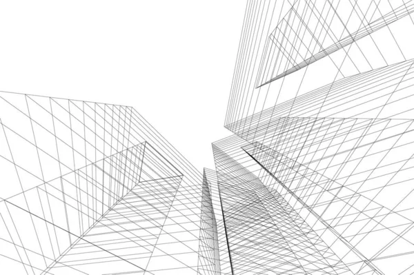 Formes Géométriques Minimales Lignes Architecturales — Image vectorielle