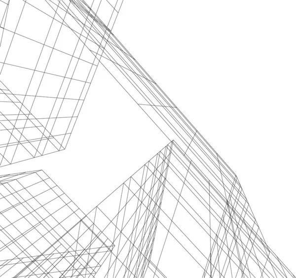 Linhas Abstratas Desenho Conceito Arte Arquitetônica Formas Geométricas Mínimas —  Vetores de Stock