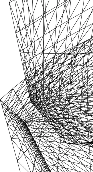 Abstracte Tekenlijnen Architectonisch Kunstconcept Minimale Geometrische Vormen — Stockvector