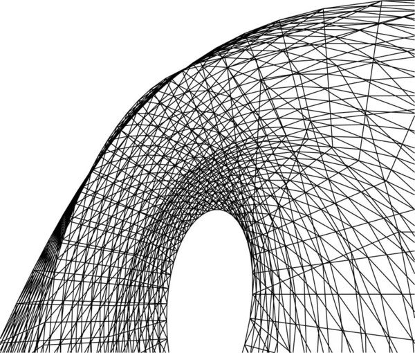 Abstrakta Teckningslinjer Arkitektonisk Konst Koncept Minimala Geometriska Former — Stock vektor