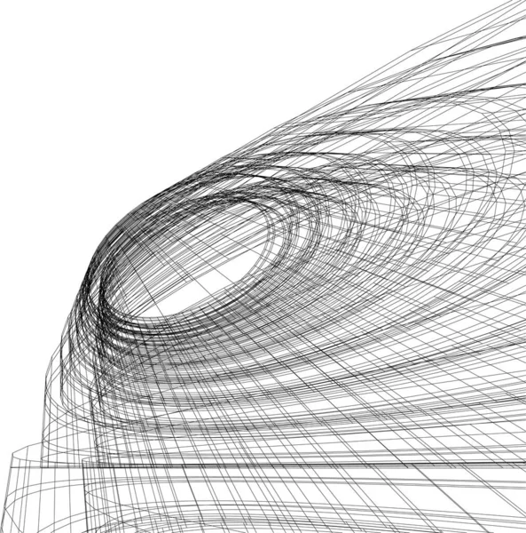 Mimari Sanat Konseptinde Soyut Çizgiler Minimum Geometrik Şekiller — Stok Vektör