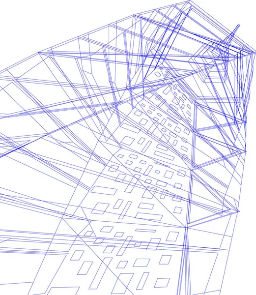 Líneas Abstractas Dibujo Concepto Arte Arquitectónico Formas Geométricas Mínimas — Archivo Imágenes Vectoriales