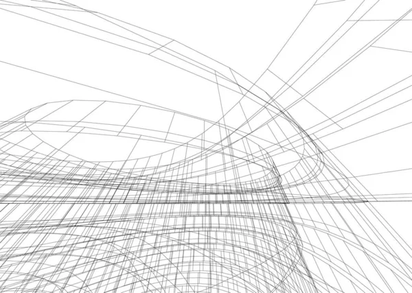 Abstracte Tekenlijnen Architectonisch Kunstconcept Minimale Geometrische Vormen — Stockvector