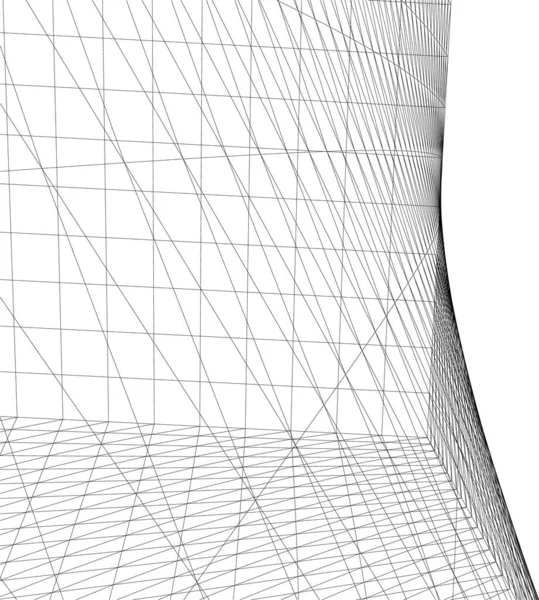 Abstracte Tekenlijnen Architectonisch Kunstconcept Minimale Geometrische Vormen — Stockvector