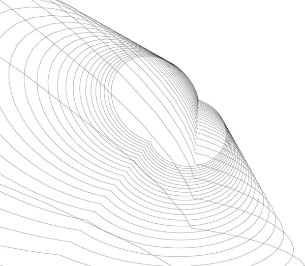 Abstracte Tekenlijnen Architectonisch Kunstconcept Minimale Geometrische Vormen — Stockvector