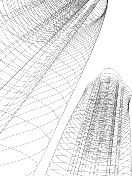 Abstrakta Teckningslinjer Arkitektonisk Konst Koncept Minimala Geometriska Former — Stock vektor