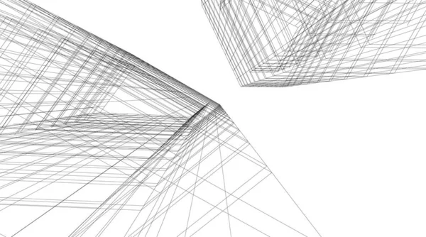 建築芸術の概念における抽象的な線や最小限の幾何学的形状 — ストックベクタ