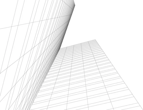 Linhas Abstratas Desenho Conceito Arte Arquitetônica Formas Geométricas Mínimas — Vetor de Stock