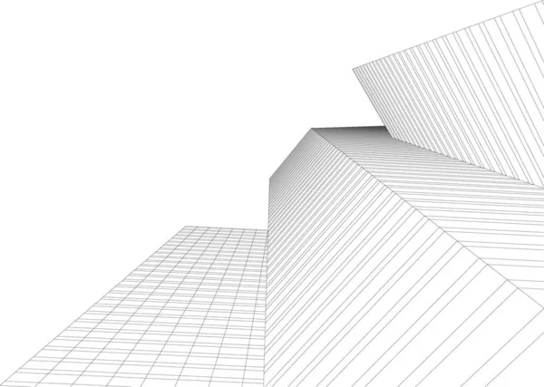 Linhas Abstratas Desenho Conceito Arte Arquitetônica Formas Geométricas Mínimas — Vetor de Stock