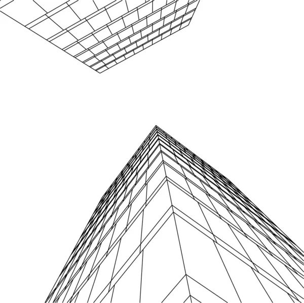 Mimari Sanat Konseptinde Soyut Çizgiler Minimum Geometrik Şekiller — Stok Vektör