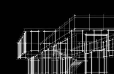 soyut mimari duvar kağıdı tasarımı çizimi 3d illüstrasyon