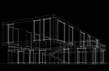 soyut mimari duvar kağıdı tasarımı çizimi 3d illüstrasyon
