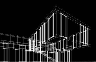 soyut mimari duvar kağıdı tasarımı çizimi 3d illüstrasyon