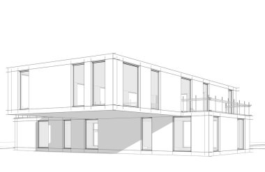 soyut mimari duvar kağıdı tasarımı çizimi 3d illüstrasyon
