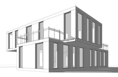 soyut mimari duvar kağıdı tasarımı çizimi 3d illüstrasyon