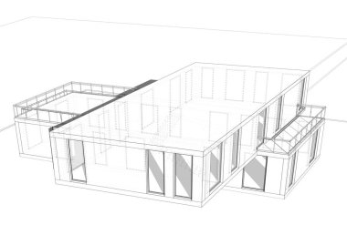 soyut mimari duvar kağıdı tasarımı çizimi 3d illüstrasyon