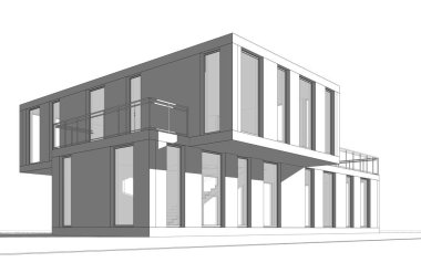 soyut mimari duvar kağıdı tasarımı çizimi 3d illüstrasyon