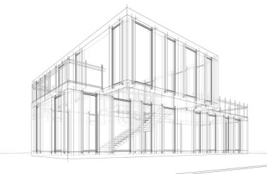 soyut mimari duvar kağıdı tasarımı çizimi 3d illüstrasyon