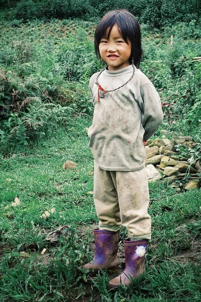 Sapa Vietnam Aug 2010 Cute Local Hmong Tribe Member Young — Stock Photo, Image