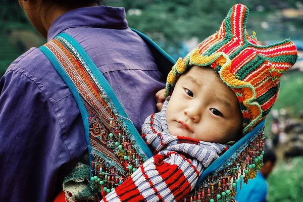 Sapa Baha Vietnã Aug 2010 Criança Jovem Membro Tribo Hmong — Fotografia de Stock