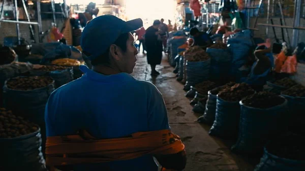 Santa Cruz Bolivia Sept 2018 Farmers Waiting City Market Sell — Stock Photo, Image