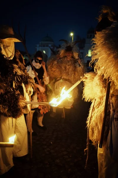 Mohacs Baranya Ungarn Feb 2017 Traditionelle Teilnehmer Genannt Buso Der — Stockfoto