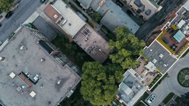 Montreal Hava görüntü aşağı bakıyor bir puslu yaz günü sırasında