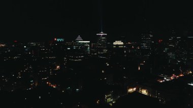 Montreal Kanada gece havadan görüntü