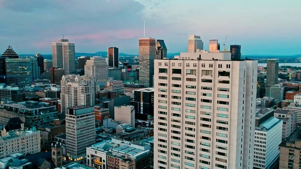 Imagen Dron Areal Montreal Canada Atardecer — Foto de Stock