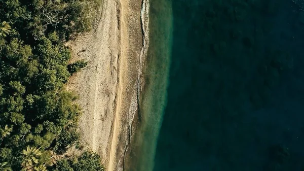 Deslumbrante Drone Aéreo Imagem Geométrica Mínima Uma Costa Oceânica Tropical — Fotografia de Stock