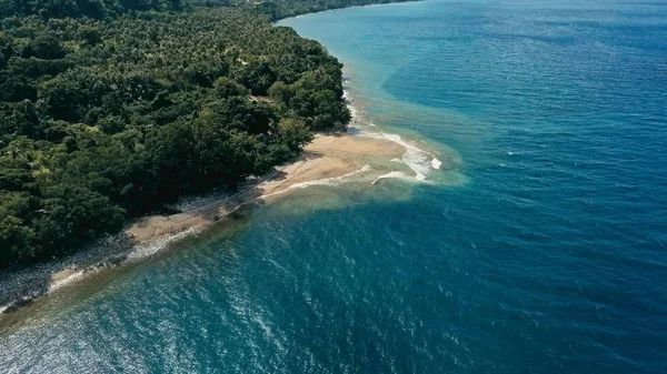 Image Aérienne Drone Une Île Isolée Pacifique Sud Avec Rivage — Photo