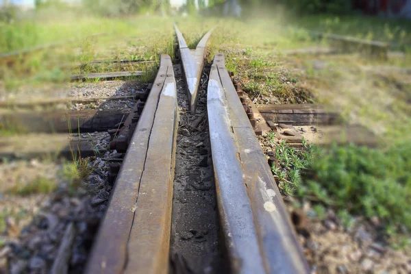 Dvě železniční tratě se spojí. — Stock fotografie