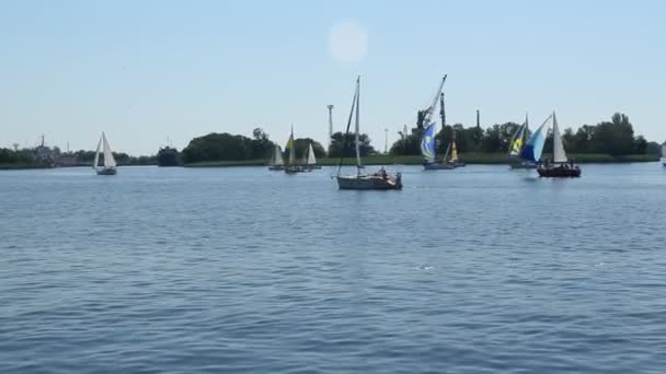 Kherson Ukrane Juni 2019 Båt Segling Regatta Dniper River — Stockvideo