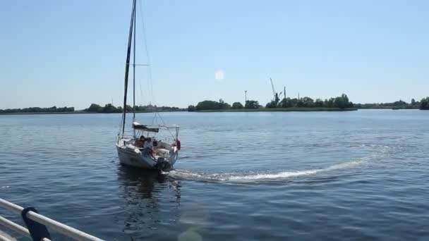 Kherson Ukrane Juni 2019 Båt Segling Regatta Dniper River — Stockvideo