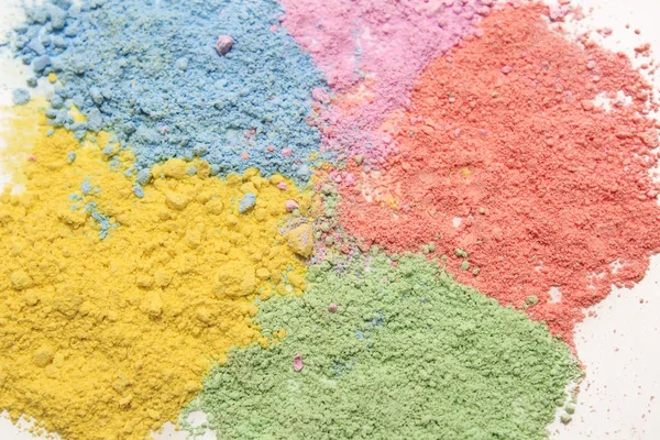 Chalks Variety Colors White Background Chalk Powder Education Arts Creative — Stock Photo, Image