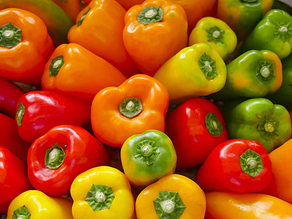 Pestrobarevné Papriky Tržišti Stock Snímky