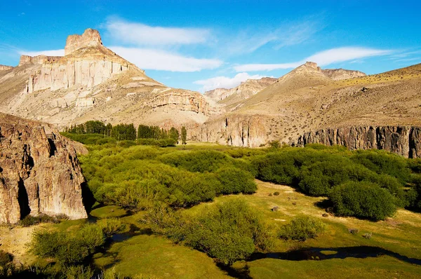 River Valley Patagonia Desert — Stock fotografie
